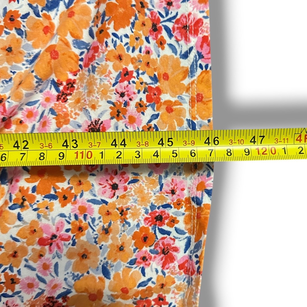 Old Navy Fit & Flare Smocked Midi Dress Multi Floral L Cotton Cottagecore Boho - Picture 10 of 11